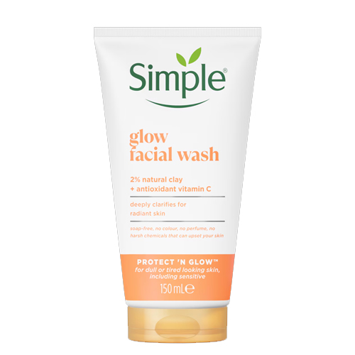 simple-Protect-‘n-Glow-express-glow-clay-polish ژل شستشوی صورت روشن کننده ویتامین سی سیم.پل - Image 1