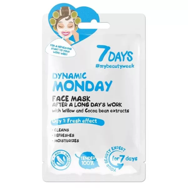 Facial-mask-7-days-Dynamic-Monday-600x600 ماسک صورت ورقه ای شاداب کننده سون دیز مدل Dynamic Monday - Image 1